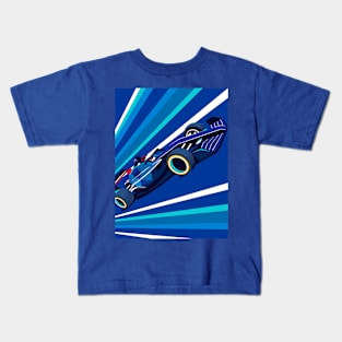 Blue Car - Racing Team Kids T-Shirt